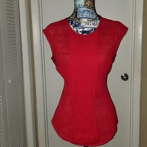 Red short sleeve blouse